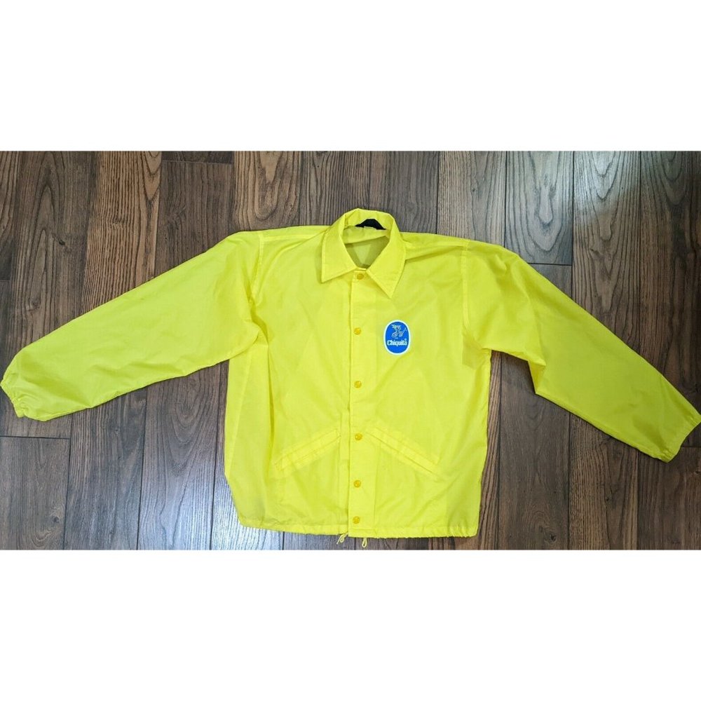 Chiquita Banana Fruit Windless Uniform Delivery Work Zip Rain Flap Jacket Sz med